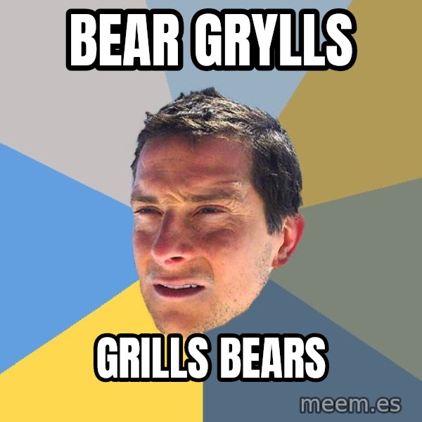 Bear Grylls meme: BEAR GRYLLS / GRILLS bears
