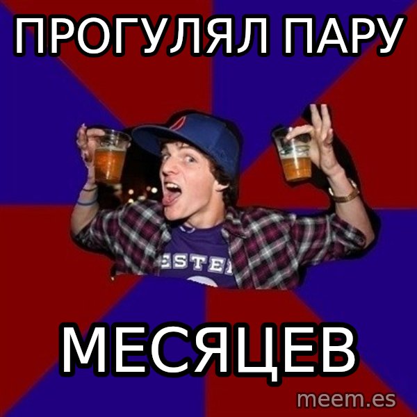Sunny Student meme: прогулял пару / месяцев