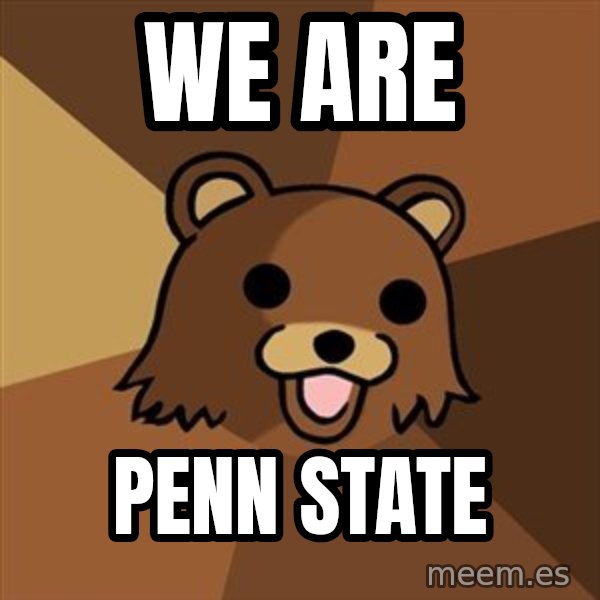 Pedobear meme: WE ARE / PENN STATE