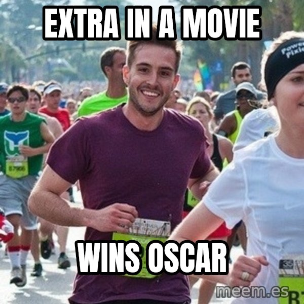 Ridiculously photogenic guy (Zeddie) meme: extra in a movie / wins oscar