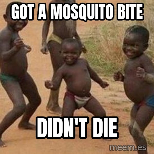 african children dancing meme: GOT A MOSQUITO BITE / DIDN'T DIE