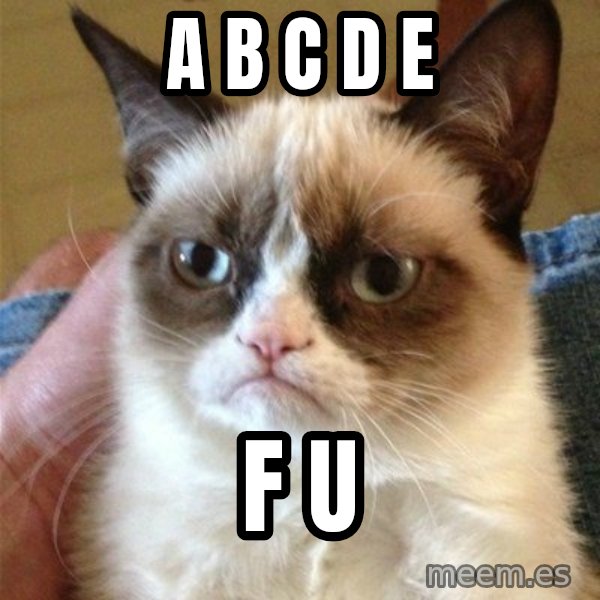 Grumpy Cat  meme: A B C D E / F    U