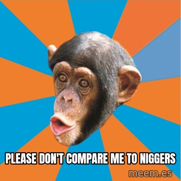 Stupid Monkey meme: please don't compare me to niggers