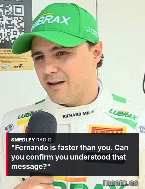 Fernando Is Faster Than You meme: Fernando is faster than you. Can you confirm you understood that message?