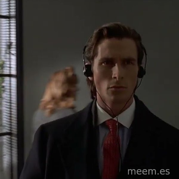 Patrick Bateman Walking meme template