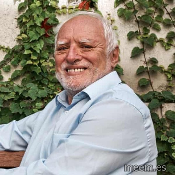 Harold on a Garden Bench meme template