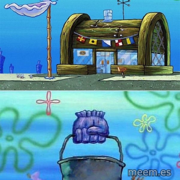 Krusty Krab vs. Chum Bucket meme template